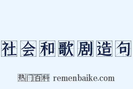 社会和歌剧造句是什么意思的图片